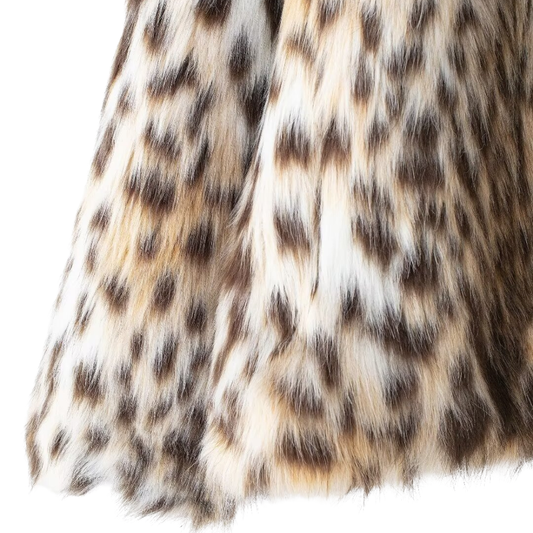 Luxuriöser Faux-Fur Mantel mit Leopardenmuster und kurzem Schnitt
