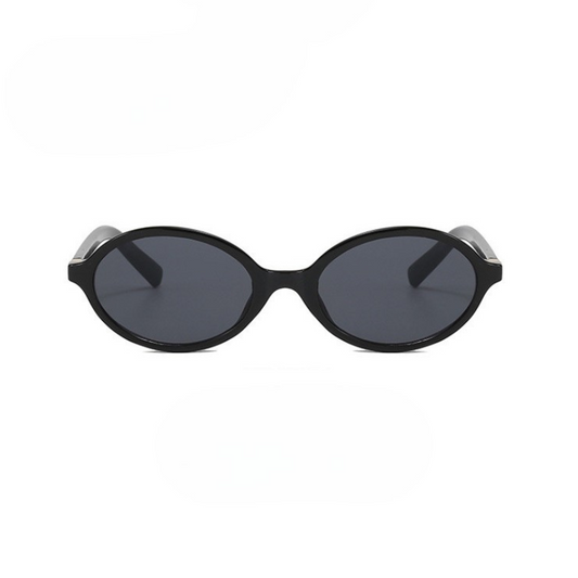 Retro-Sonnenbrille mit rundem Rahmen und goldenen Details