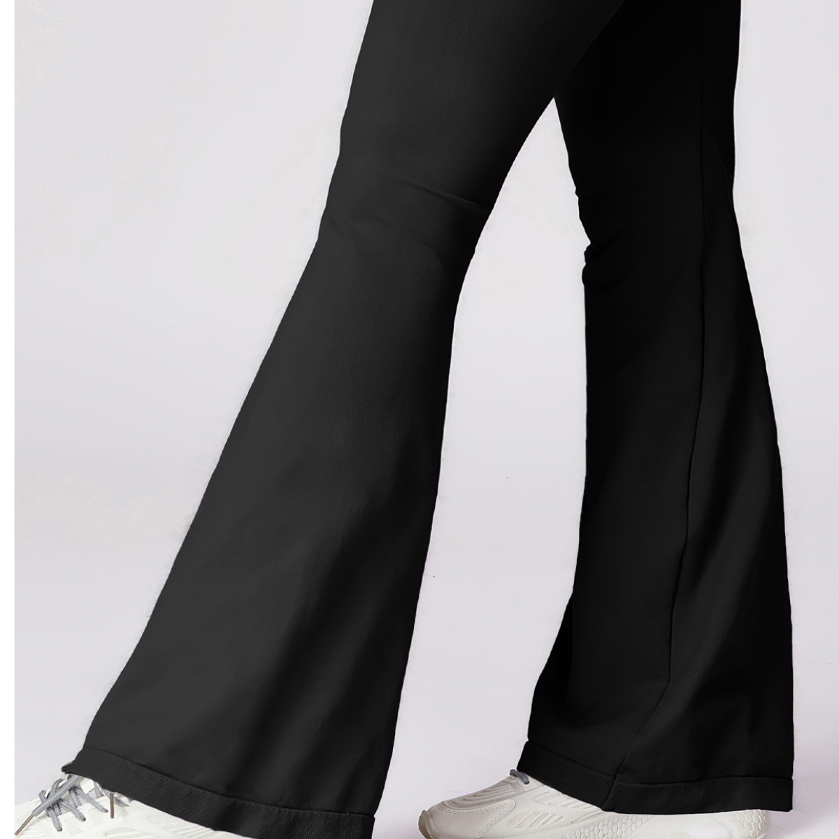 Schwarze Flared Yoga-Hose mit Taillenbund