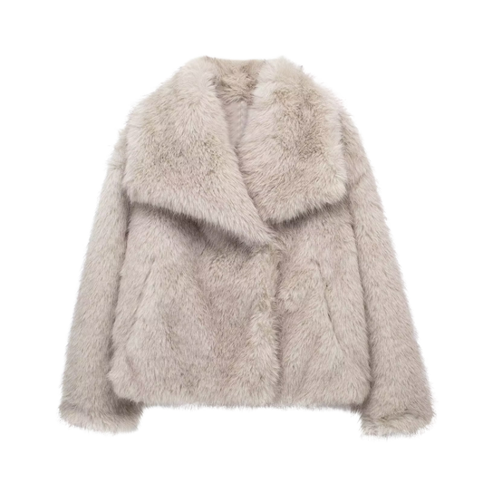Elegante Kunstpelzjacke mit voluminösem Kragen