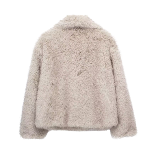 Elegante Kunstpelzjacke mit voluminösem Kragen
