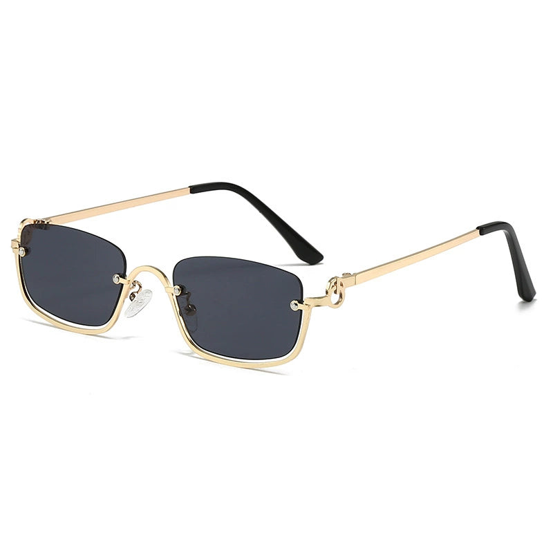 Rechteckige Sonnenbrille mit filigranem Metallgestell