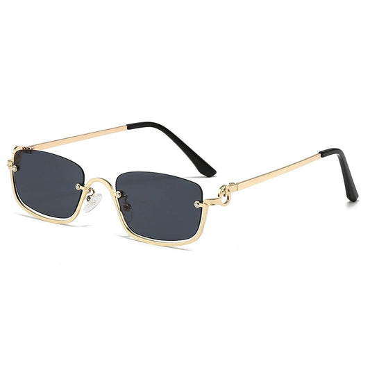 Rechteckige Sonnenbrille mit filigranem Metallgestell