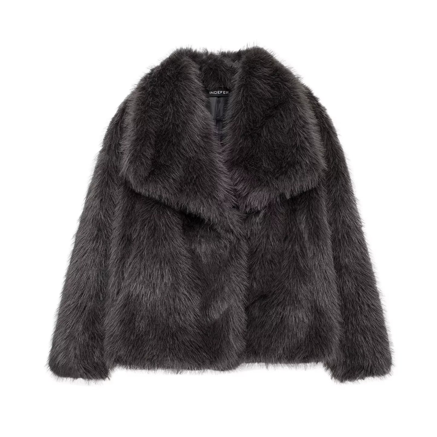 Elegante Kunstpelzjacke mit voluminösem Kragen