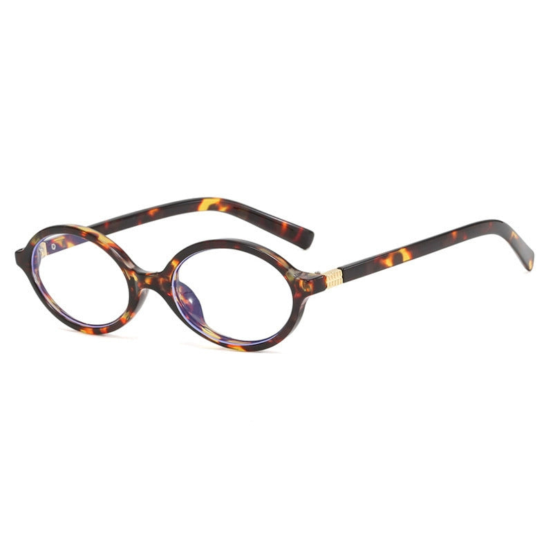 Ovale Retro-Brille mit Leopardenmuster
