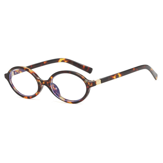 Ovale Retro-Brille mit Leopardenmuster