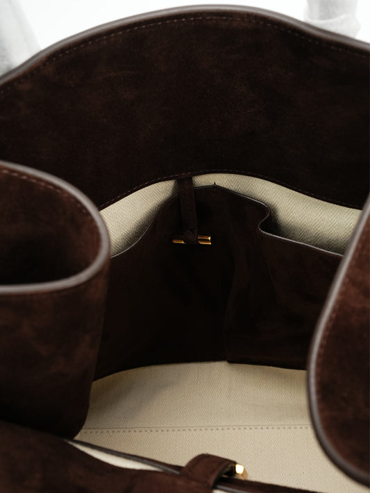 Koreanische Designer-Tote aus Veloursleder – Elegante Minimalistik
