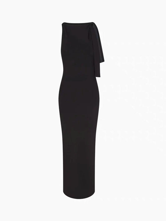 Elegantes One-Shoulder-Maxikleid mit Schleifendetail