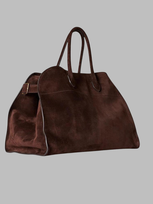 Koreanische Designer-Tote aus Veloursleder – Elegante Minimalistik