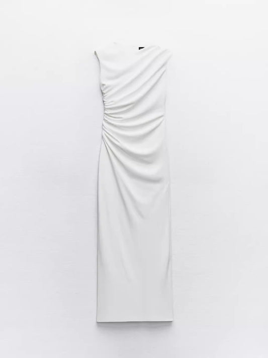 Figurbetontes Midikleid mit Raffungen – Eleganter French-Style