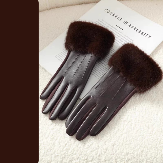 Elegante Lederhandschuhe mit edlem Fellbesatz