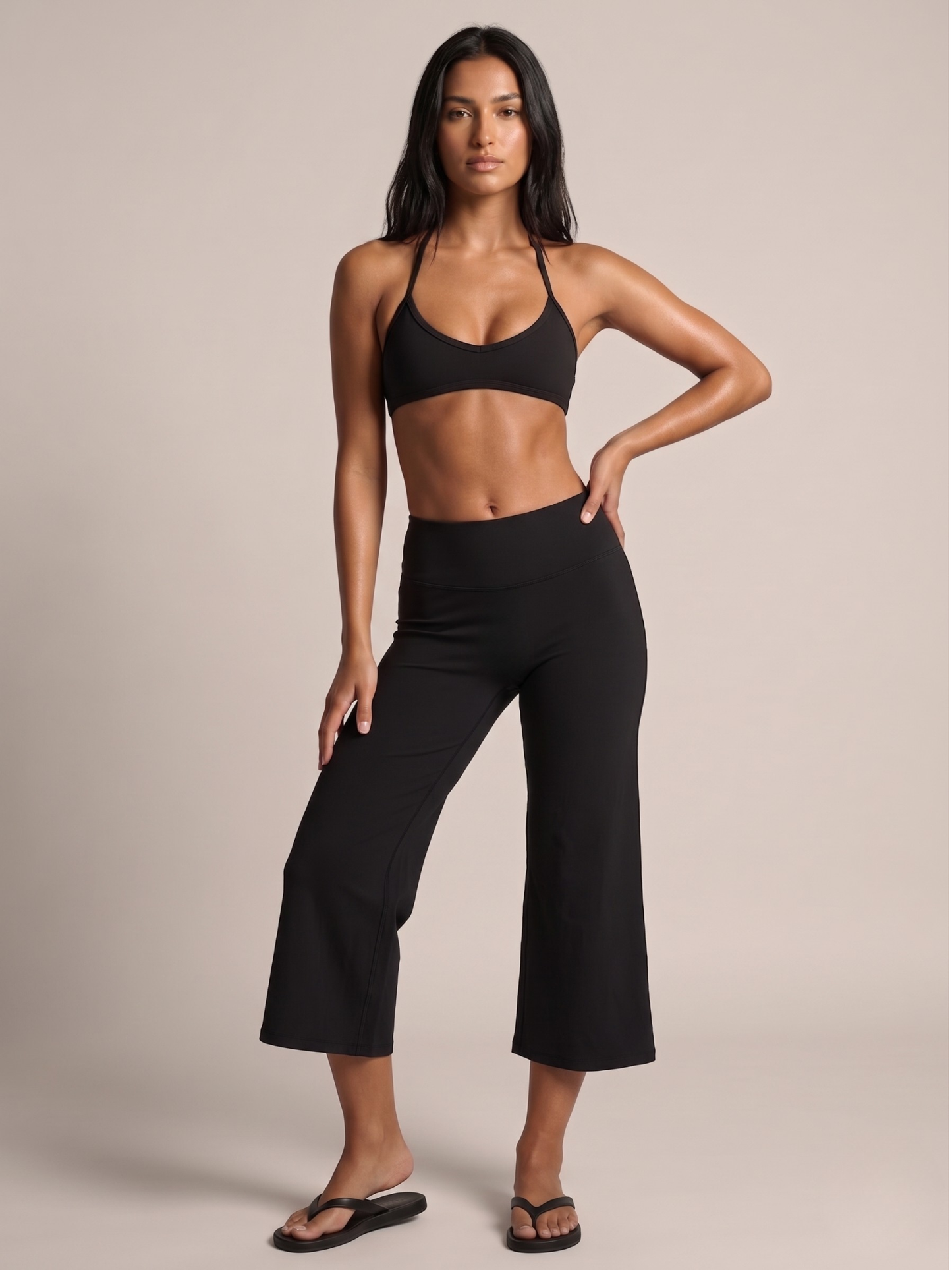 Zovania Flow Culotte Set – Halter Bra & Wide Leg Crop Pants