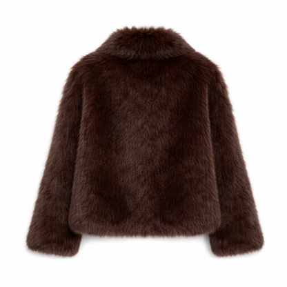 Elegante Kunstpelzjacke mit voluminösem Kragen