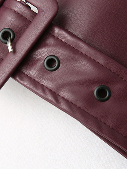 Burgunderrote Lederjacke