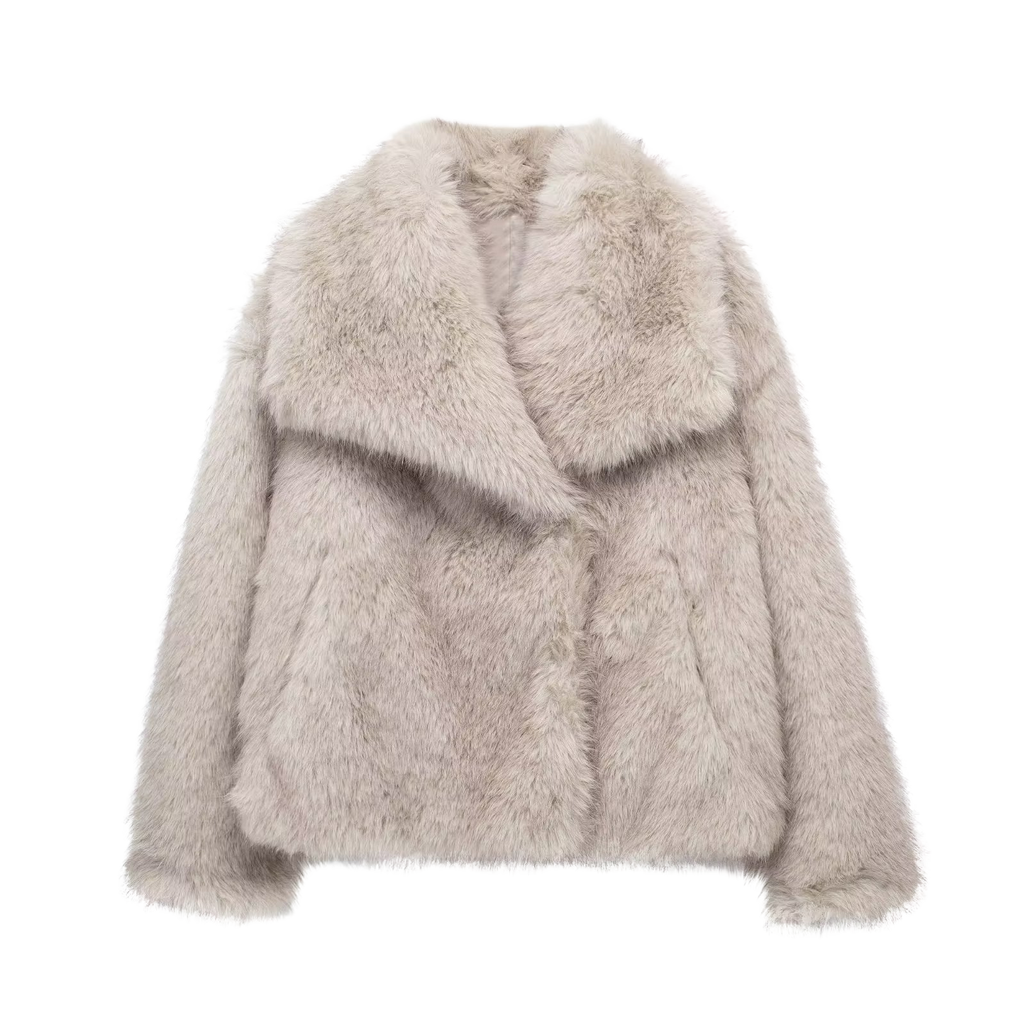 Elegante Kunstpelzjacke mit voluminösem Kragen