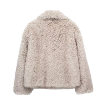 Elegante Kunstpelzjacke mit voluminösem Kragen