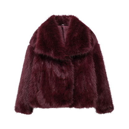 Elegante Kunstpelzjacke mit voluminösem Kragen