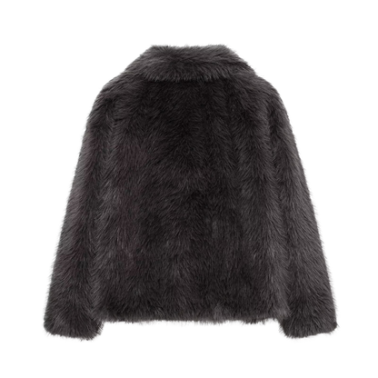 Elegante Kunstpelzjacke mit voluminösem Kragen
