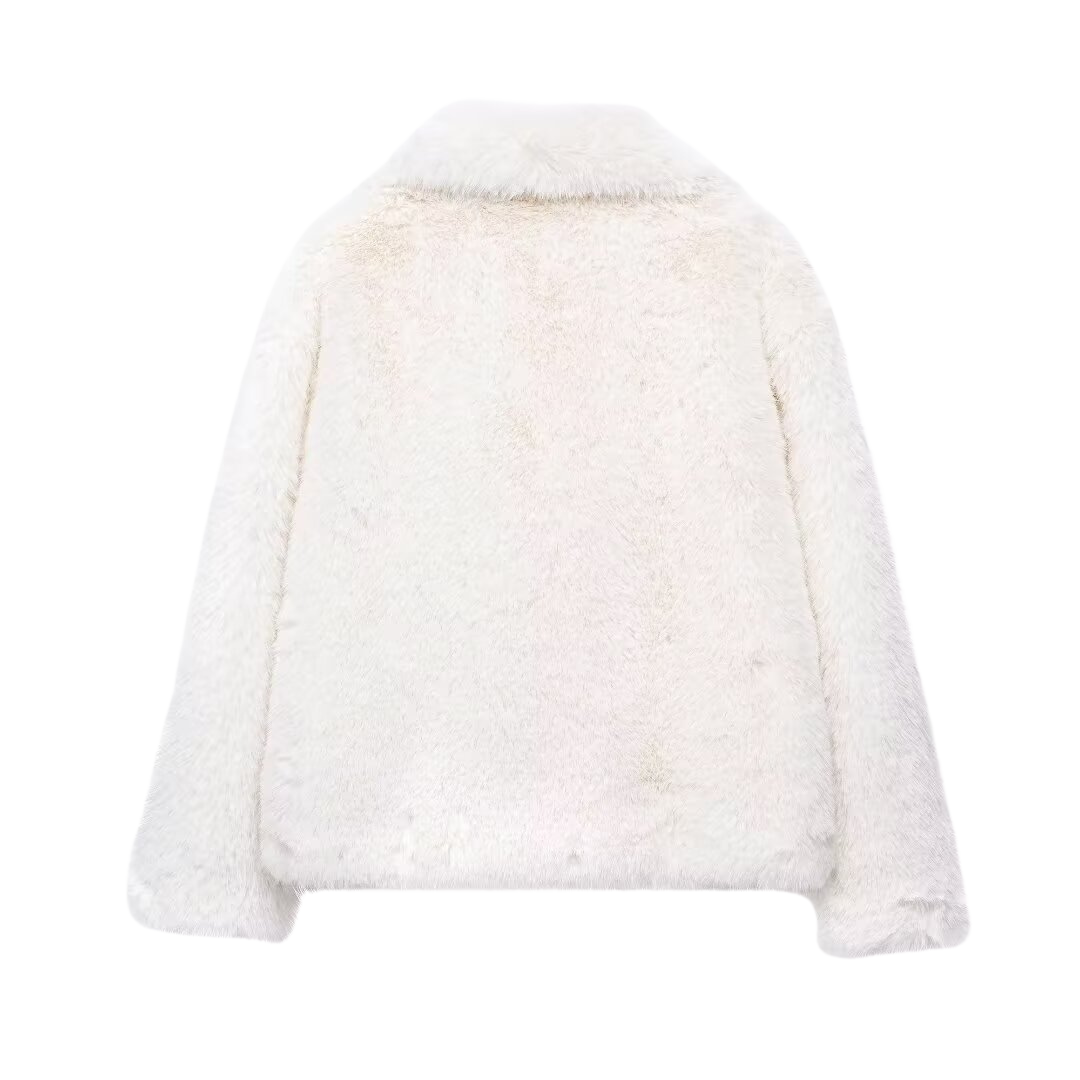 Elegante Kunstpelzjacke mit voluminösem Kragen
