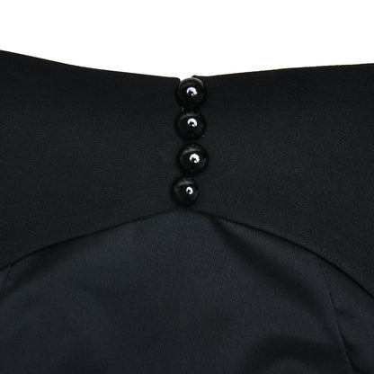 Elegantes High-End Kleid mit langen Ärmeln und ausgestelltem Rock