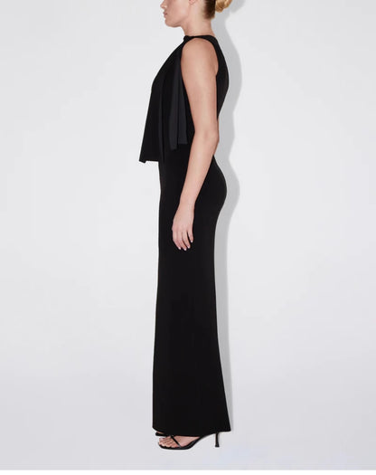 Elegantes One-Shoulder-Maxikleid mit Schleifendetail