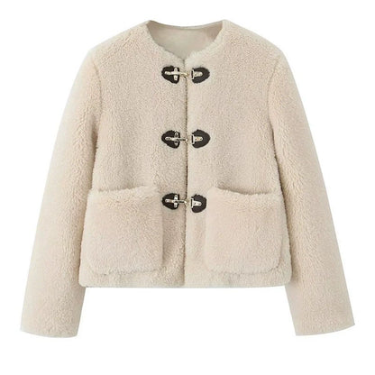 Kuschelige Fleecejacke mit Schnallenverschluss im Loose-Fit