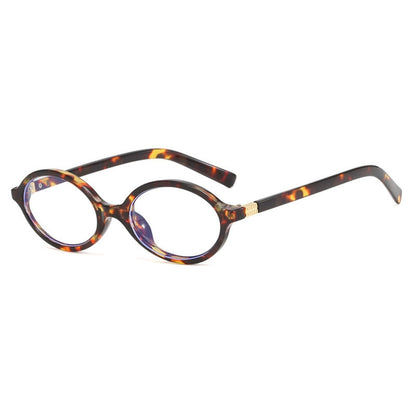 Ovale Retro-Brille mit Leopardenmuster