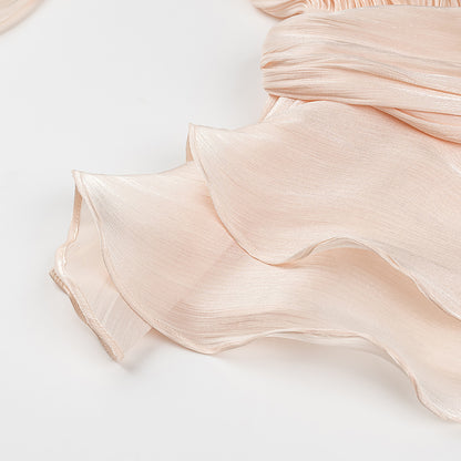 Zweiteiler plissiertes Puffärmel Minikleid
