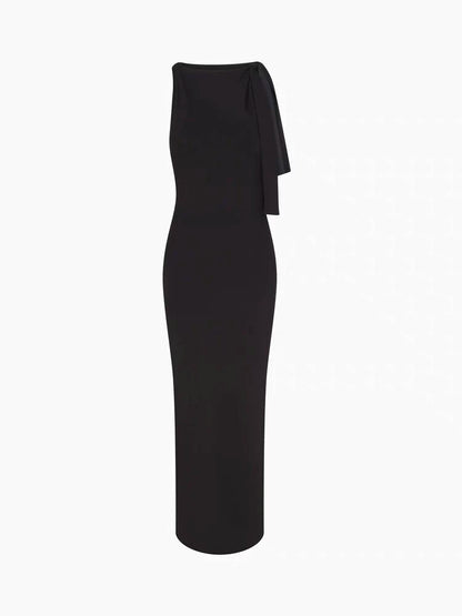 Elegantes One-Shoulder-Maxikleid mit Schleifendetail
