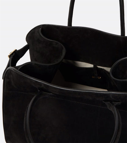 Koreanische Designer-Tote aus Veloursleder – Elegante Minimalistik