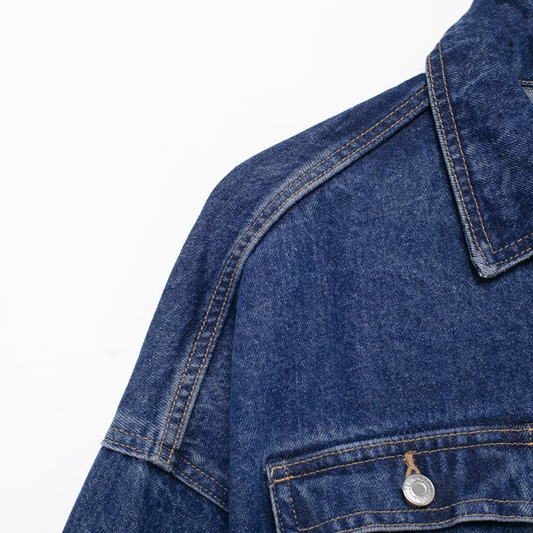 Oversized Denim Jacke mit Taillengürtel