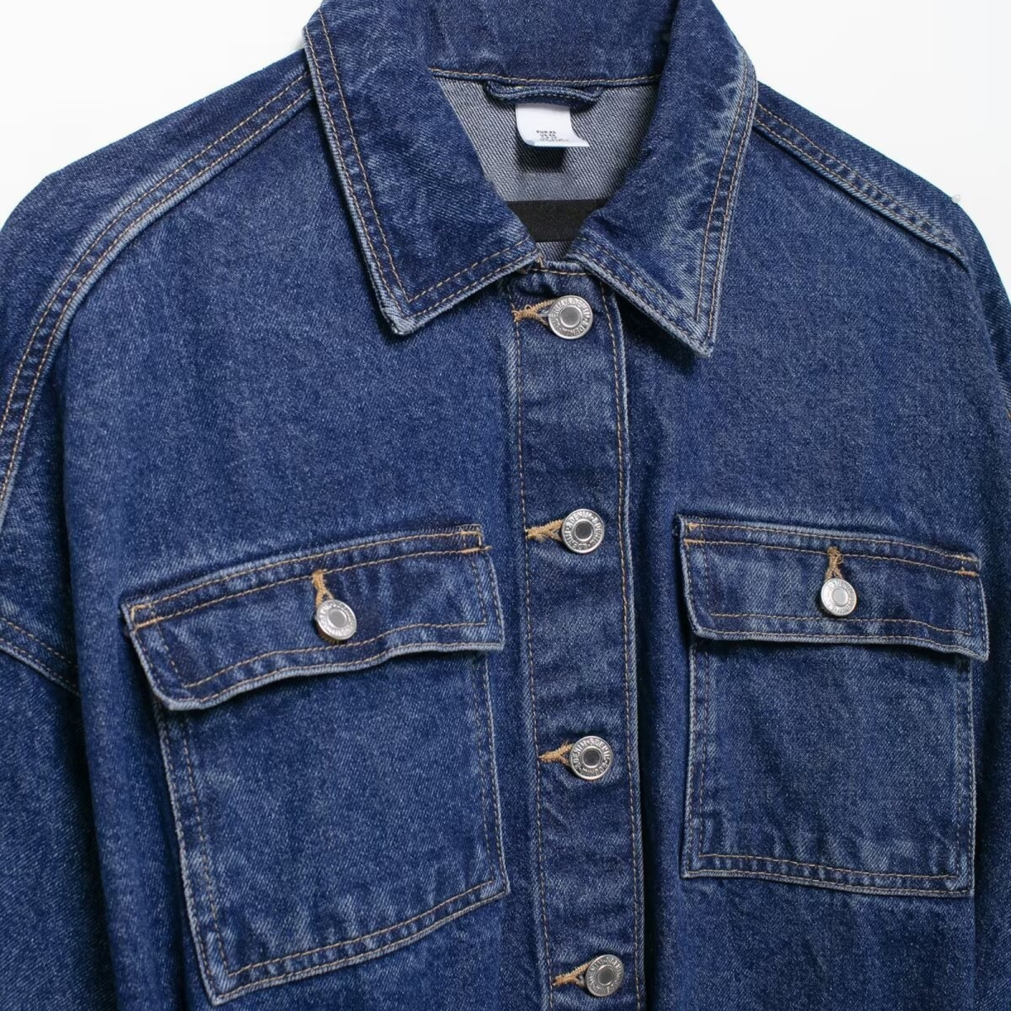 Oversized Denim Jacke mit Taillengürtel