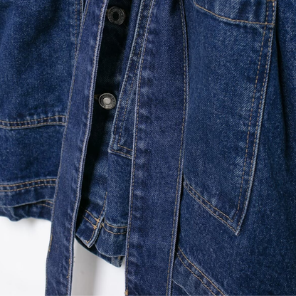 Oversized Denim Jacke mit Taillengürtel